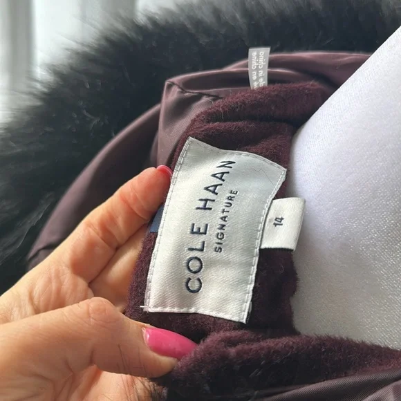Cole Haan Signature Faux Fur Trim Wool Blend Jacket, BRAND NEW, Size 14, $375 - Picture 14 of 14